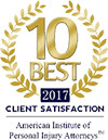 10 Best | 2017 | Client Satisfaction | American Institute Of Personal Injury Attorneys